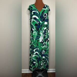 Chico’s Travelers Scroll Slinky Spandex Sleeveless Maxi Dress Large (12/14)